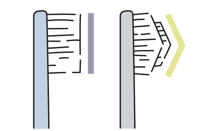 普通の歯ブラシと奇跡の歯ブラシ